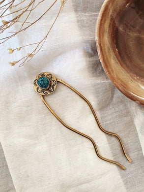 Red Brass Hair Fork - Hubei Turquoise